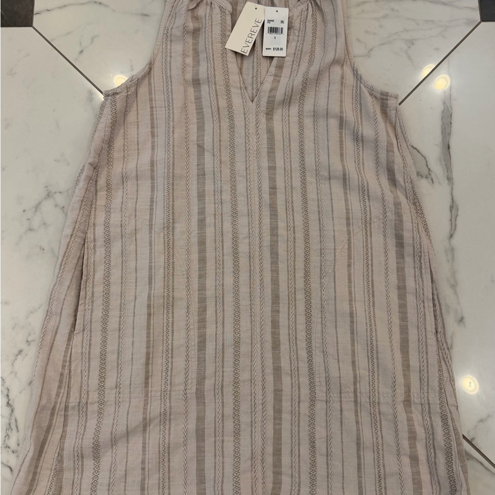 Splendid Beige& Cream Linen Dress